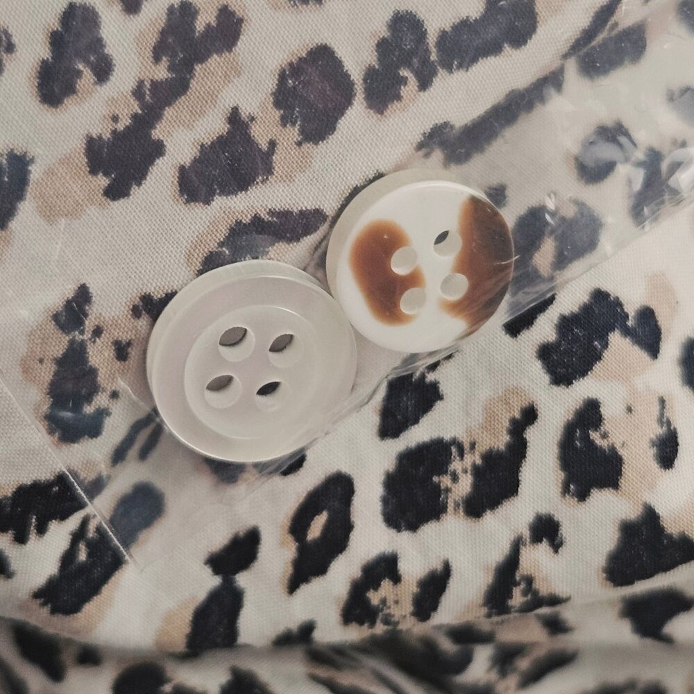 Talbots Plus Petite Leopard Print Button-Down Shirt 3XP 100% Cotton - Picture 9 of 9